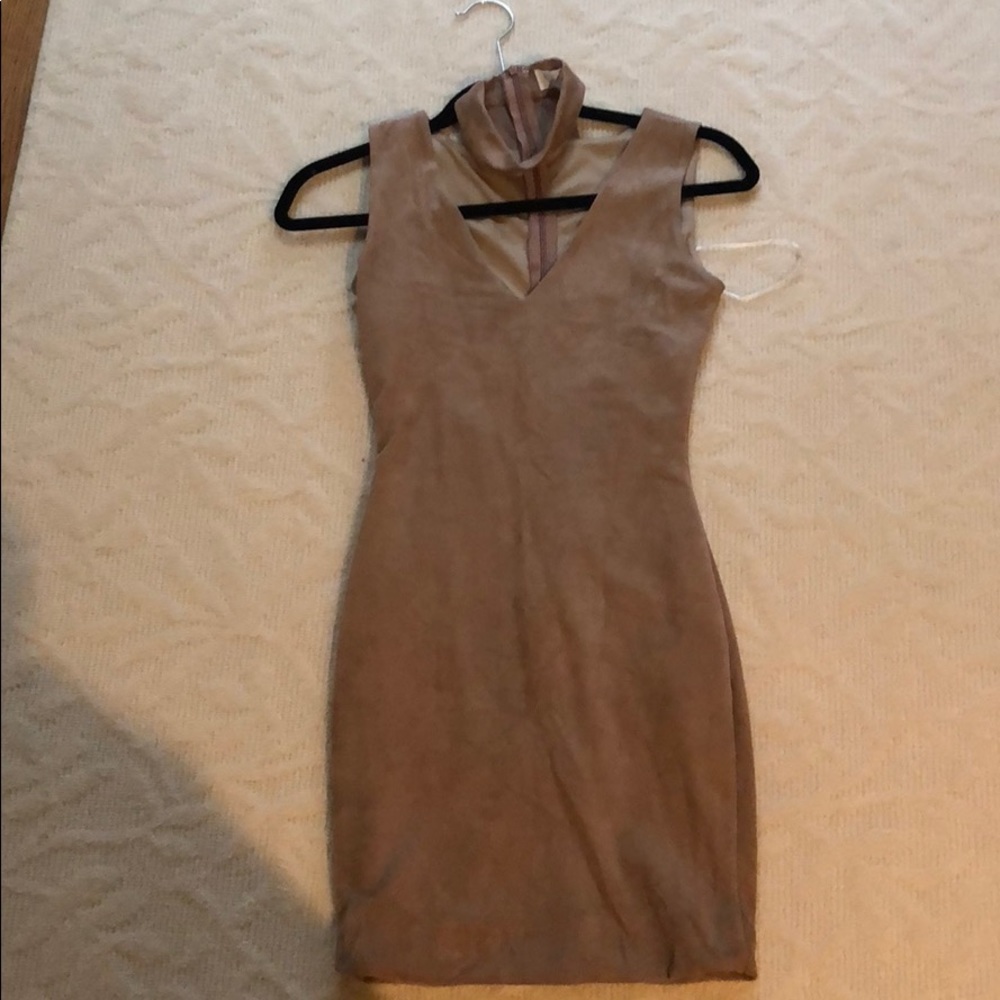 Sold! Suede gorgeous low neck dress